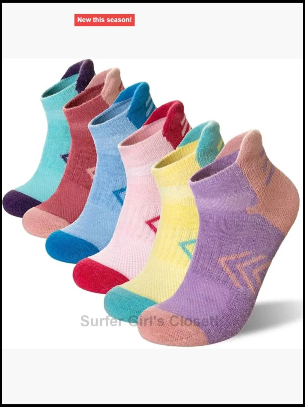 Merino Wool Ankle Hiking Running Socks for Women - 6 Pairs